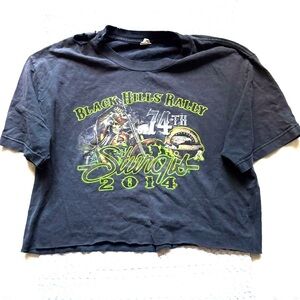 Sturgis 2014 distressed women’s cut off tee